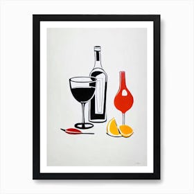 Cuba Libre Picasso Line Drawing Cocktail Poster Art Print