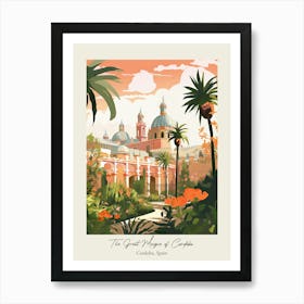 The Great Mosque Of Cordoba   Cordoba, Spain   Cute Botanical Illustration Travel 1 Poster Art Print