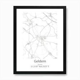 Geldern,Germany Minimalist Map Art Print