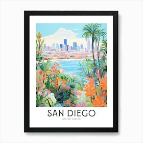 San Diego, United States Maximalist Travel Poster Vibrant Colour Art Print