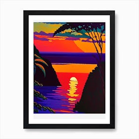 Rainbow Ripple Sunset Art Print