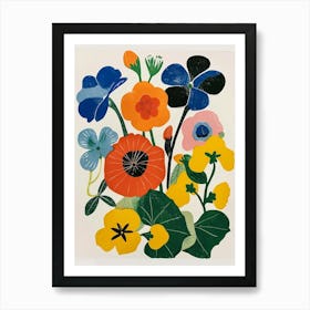 Painted Florals Nasturtium 2 Art Print