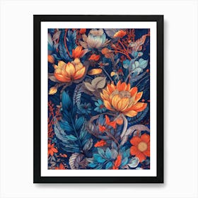 Flowers nature botanical art 9 Art Print