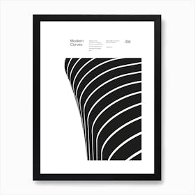 Modern Curves 06, Modern Architecture Design Poster, minimalist interior wall decor Art Print