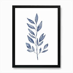 Blue Leaf 6 Art Print