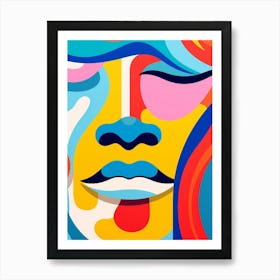 Block Colour Face Illustration 1 Art Print