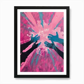 Two Hands Reaching For Each Other Art Print