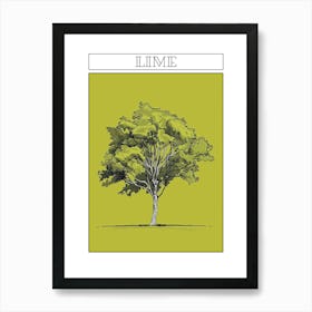 Lime Tree Minimalistic Drawing 3 Poster Art Print