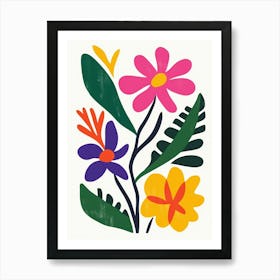 Flowers On A White Background 21 Art Print