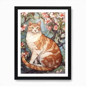 Apple With A Cat 1 Art Nouveau Style Art Print