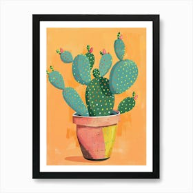 Easter Cactus Plant Minimalist Illustration 11 Art Print