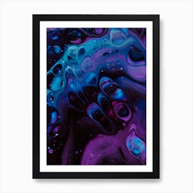 Purple And Blue Abstract Painting 1 Art Print