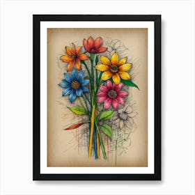 Flowers In A Vase 3 Art Print