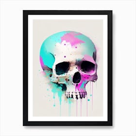 Skull With Splatter 1 Effects Paul Klee Art Print