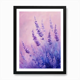 Watercolor Lavender Lilac And Blue Background 1 Art Print