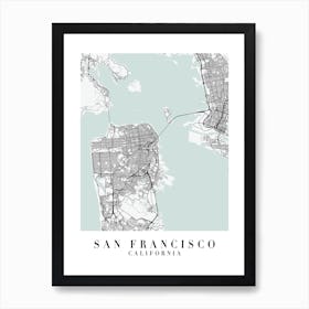 San Francisco California Street Map Minimal Color Art Print
