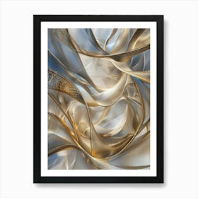 Abstract Gold And Silver Art Print