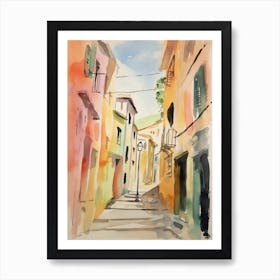 Prato, Italy Watercolour Streets 4 Art Print