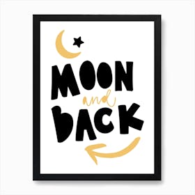 Moon And Back Mustard Art Print