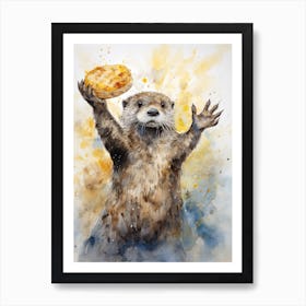 Pizza Otter Art Print