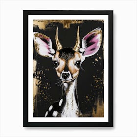 Gold Deer Art Print