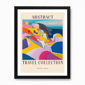 Abstract Travel Collection Poster Santorini Greece 4 Art Print