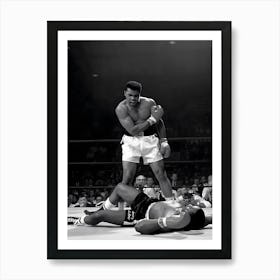 Muhammad Ali Black And White Vintage Art Print