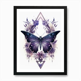 Butterfly And Flowers Art Print