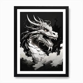 Black Dragon S Roar Art Print