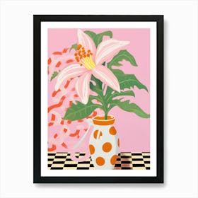 Lilies Flower Vase 1 Art Print