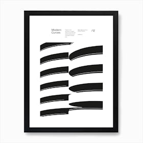 Modern Curves 12, Modern Architecture Design Poster, minimalist interior wall decor Art Print