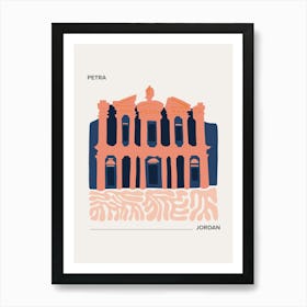 Petra   Jordan, Warm Colours Illustration Travel Poster 2 Art Print