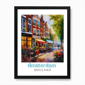 Netherlands Amsterdam, travel poster, wall art print, Amsterdam painting,16 Poster