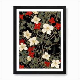 Winter Jasmine 2 William Morris Style Winter Florals Art Print