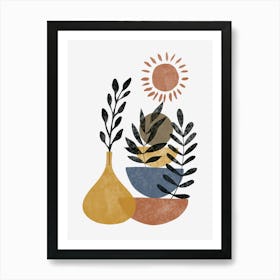 Sun And Flowers Art Print