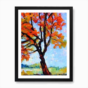 Larch tree Abstract Block Colour Art Print