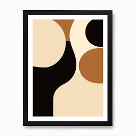 Beige Melodic Forms: Mid-Century Serenade Art Print