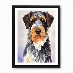 German Wirehaired Pointer 3 Watercolour Dog Art Print
