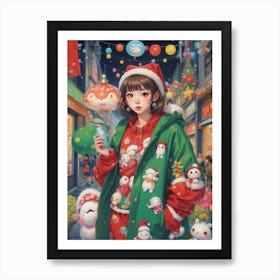 Christmas Girl 3 Art Print