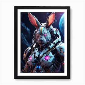 Rabbit In Cyborg Body #1 Art Print