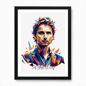 Muse Matt Bellamy 02 Portrait Music Icon Style WPAP Pop Art Art Print