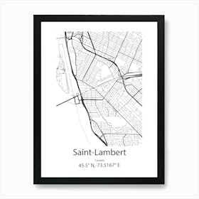 Saint Lambert,Canada Minimalist Map Affiche