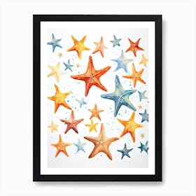 Starfish Watercolour In Autumn Colours 0 Art Print