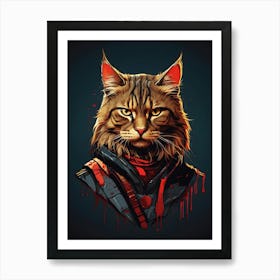 Cat With Blood Splatters Art Print