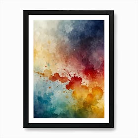 Watercolor Splatter Background Art Print