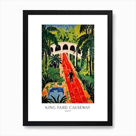 El Ferdan Railway Bridge Egypt Colourful 3 Travel Poster Art Print