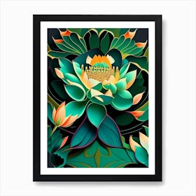 Lotus Flower Pattern Fauvism Matisse 5 Art Print