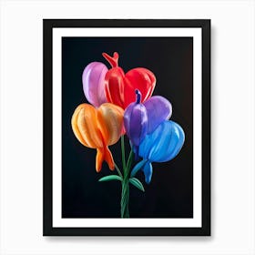 Bright Inflatable Flowers Bleeding Heart 6 Art Print