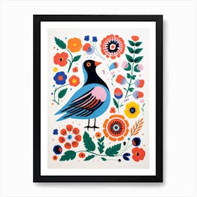 Scandinavian Bird Illustration Pigeon 3 Art Print