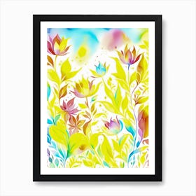 Watercolor Flowers 3 Art Print